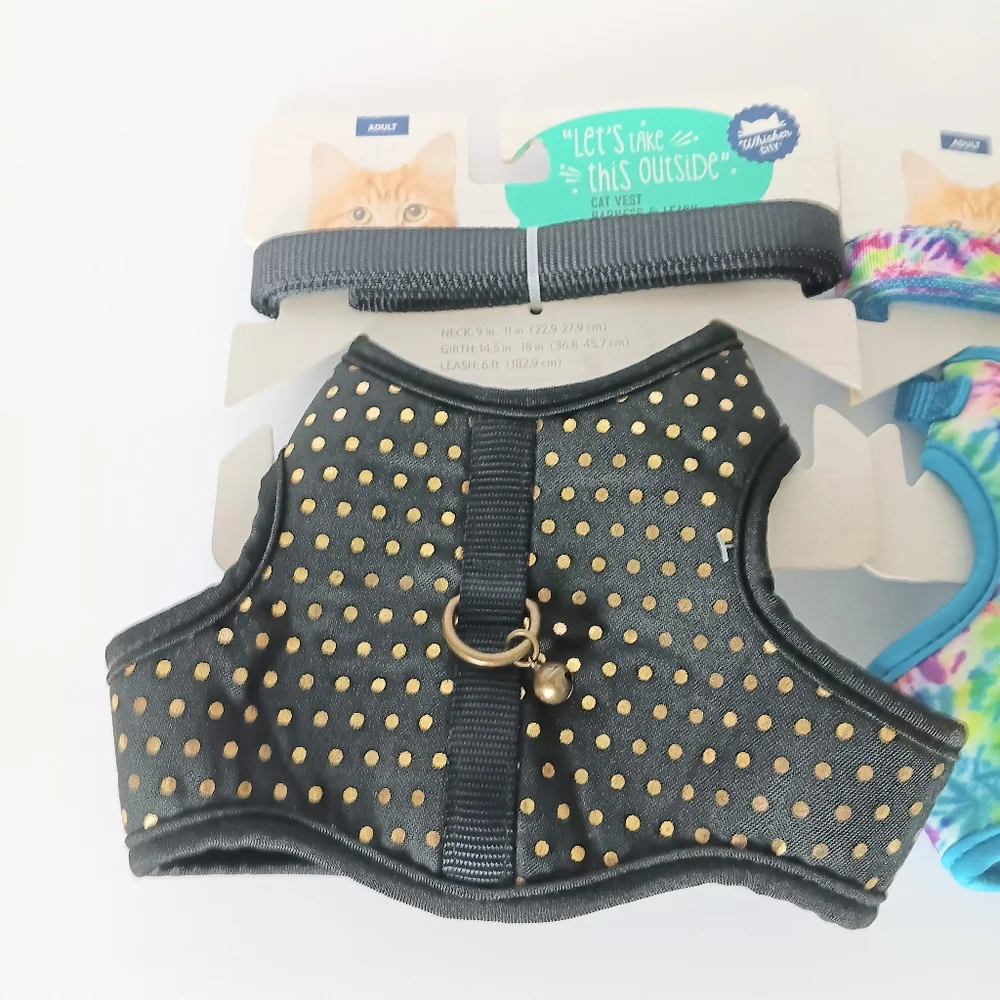 Whisker City Bundle Of 2 Adult Cat Vest Harness & Leash Set NWT